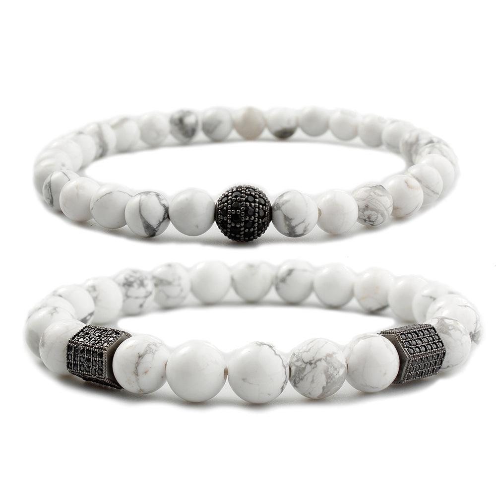 JYL TS Bracelet Stone  Sky Blue Style Invokes Calm And Clear Luck white pine