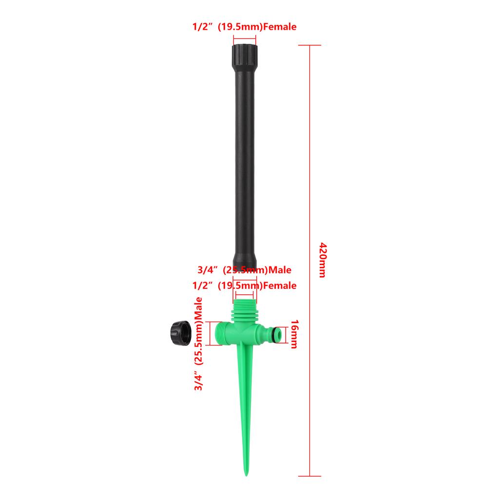 1/2" Male Thread Auto-Rotary Rocker Sprinklers Lawn Irrigation Watering Nozzle Garden Farm Greenhouse Orchard Watering Sprayer