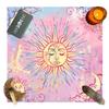 Colorful Tarot Table Cover Sacred Cloth Tarot Tablecloth Sun Star Moon Tablecloth for Spiritual Practice Party Decors