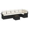 VidaXL Ensemble de canapé de jardin 6 pièces avec coussins Rattan noir 3345387