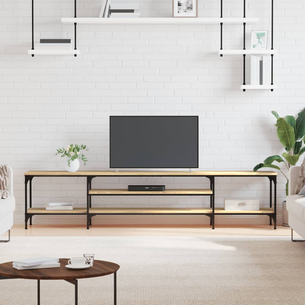 TV Cabinet Sonoma Oak 201 x 35 x 45 cm Particleboard & Iron