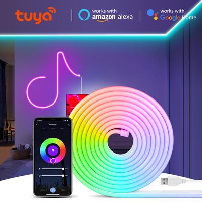 5V USB Tuya Smart WiFi LED Bande Lumineuse Salle de Jeu Ruban RVB Néon LED Bande Fonctionne Avec Alexa/Google Home Pour L'éclairage de Décoration Intérieure