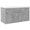 VidaXL Armoire lavabo de salle de bain avec bassin intégré gris béton, placard lavabo de salle de bain, meuble de salle de 3324860