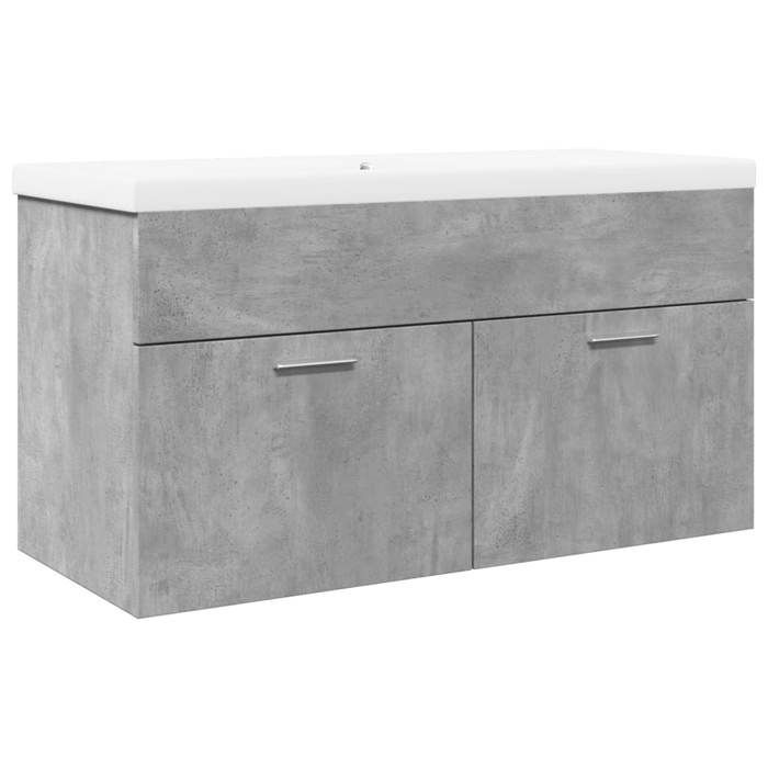 VidaXL Armoire lavabo de salle de bain avec bassin intégré gris béton, placard lavabo de salle de bain, meuble de salle de 3324860