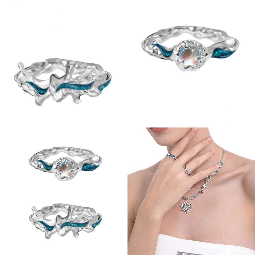 Elegant Dark Aesthetic Adjustable Copper Finger Ring For Women In Trendy Geometric Shape