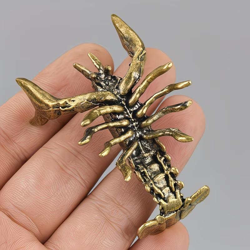 Brass Lobster Scorpion Shaped Pen Holder Ornament Vintage Perfect For Home Office Desk Study Table Decor Display