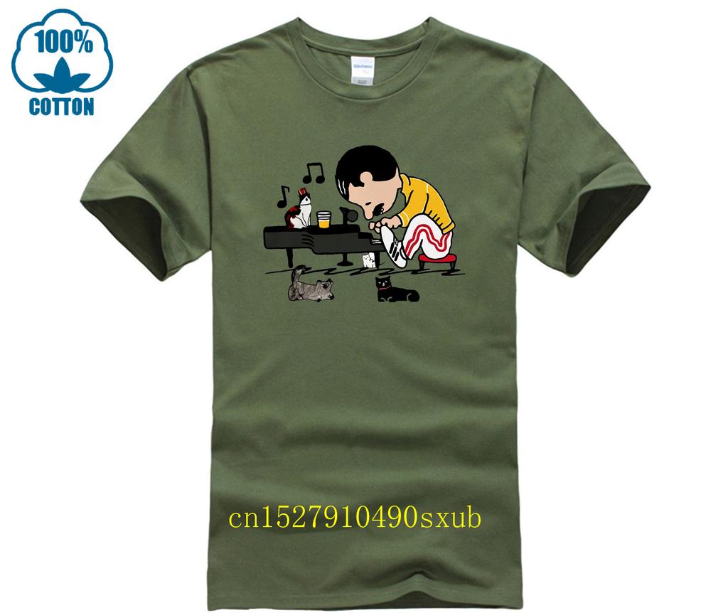 hot man t-shirt Freddie Mercury playing piano with cat shirt woman shirt