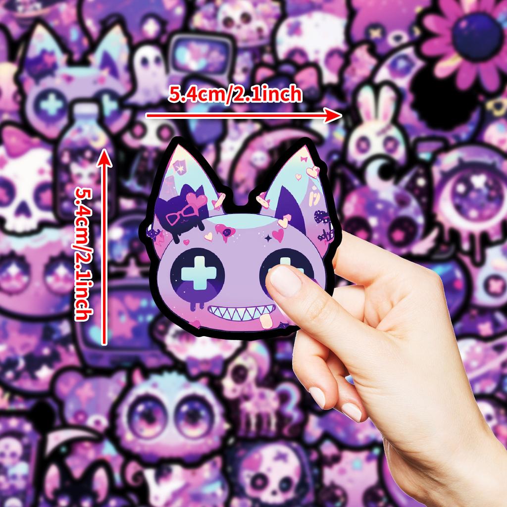 50 Purple Gothic Graffiti Stickers DIY Personalized Handbook Material Waterproof Stickers