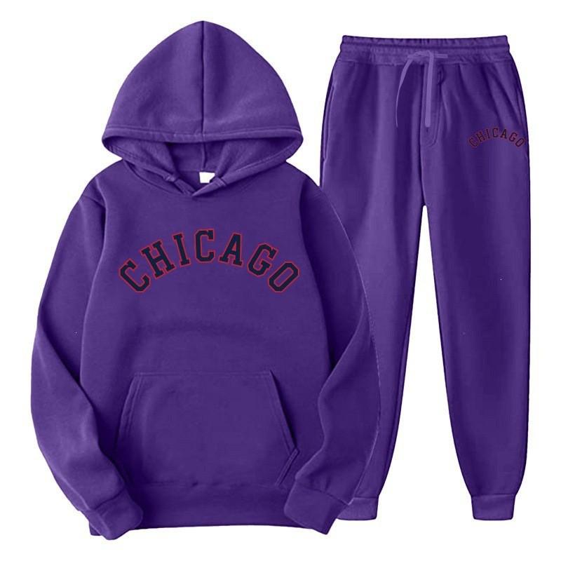 Mens Hooded Tracksuit Set Long Sleeve Sweatshirt Fleece Lined Casual Sportswear