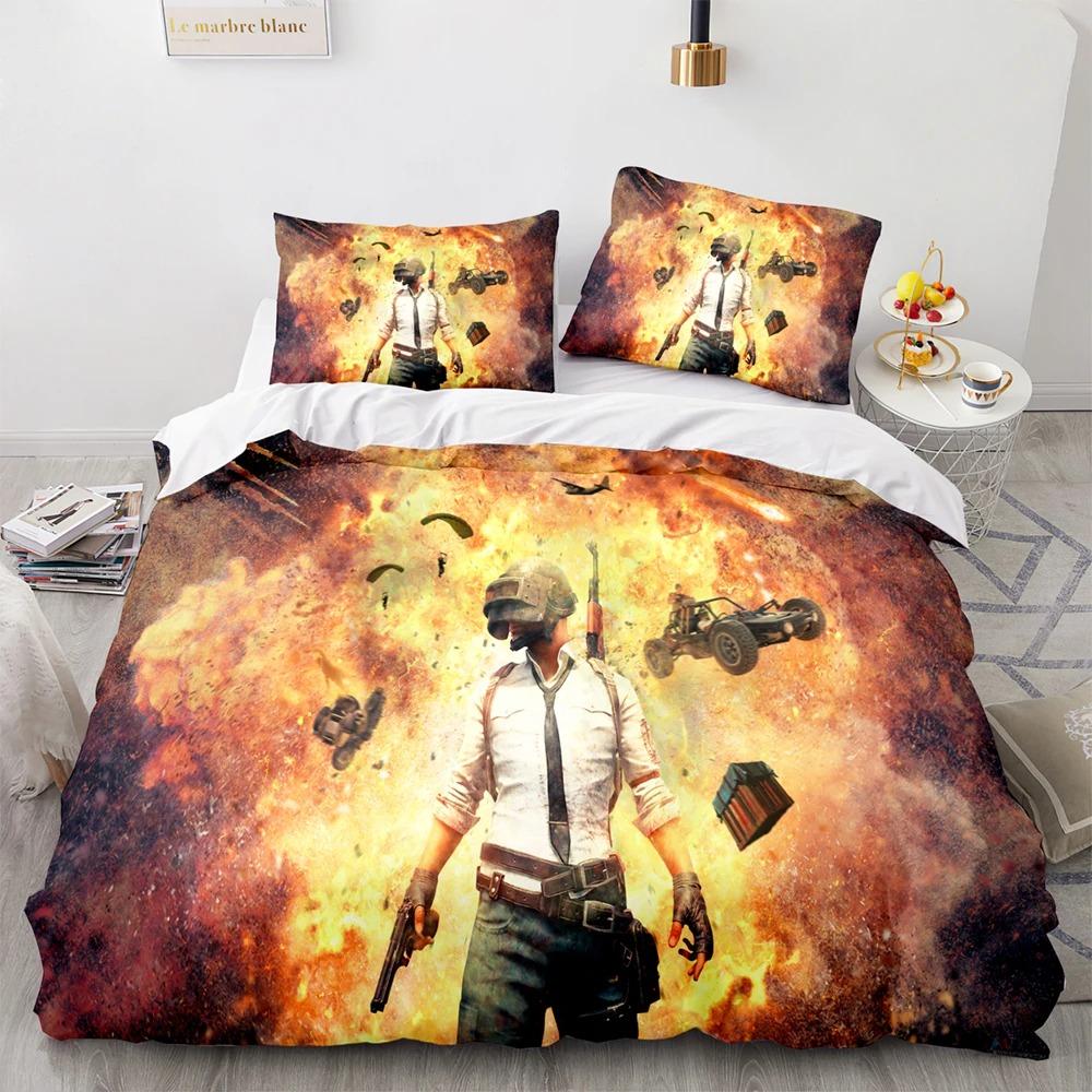 Comforter Pubg Bedding Set Single Twin Full Queen King Size Game Pubg Bed Set Aldult Kid Bedroom S 3D Print Men Women 034