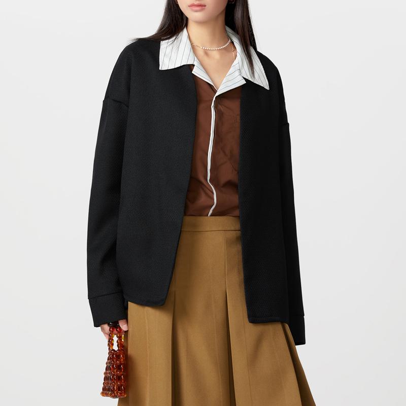 Women Men Couple Long Sleeve Solid Color Casual Open Front Coat Cardigan