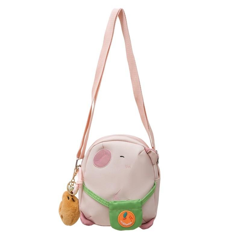 Bag Crossbody Capybara Small Circular Bag Zipper Closure For Casual Outings