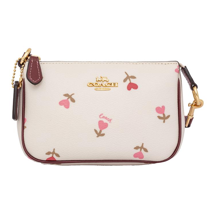 New COACH Leather Pochette, Shoulder Bag, Clutch Trumpets Women's White C2899-IMCAH