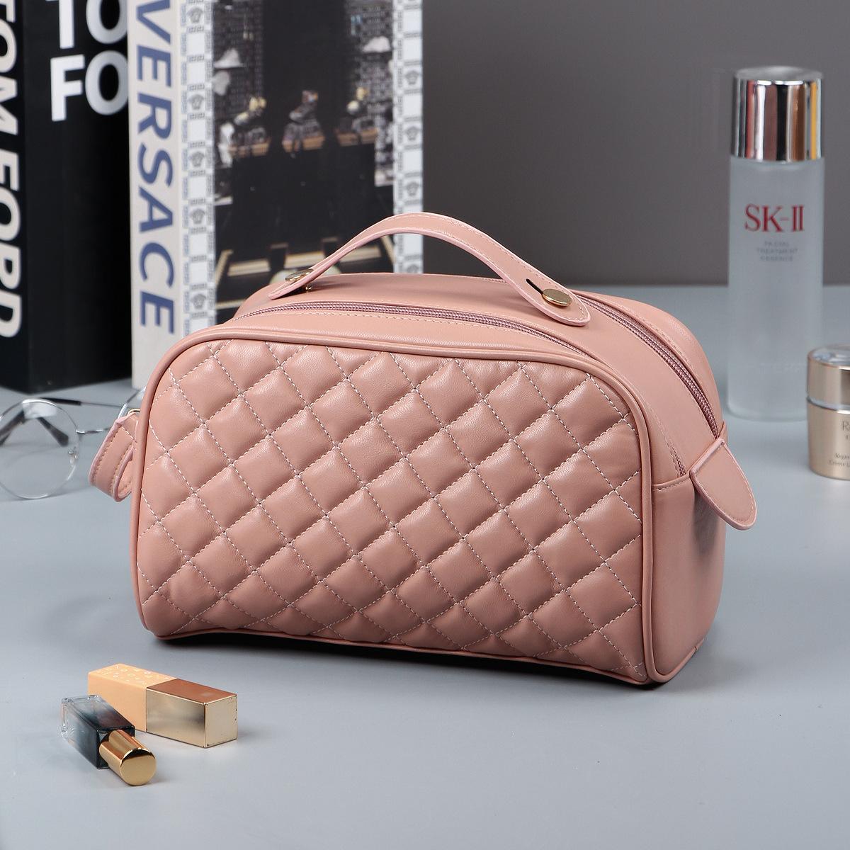 

Стеганая портативная сумка для макияжа, многофункциональная, большой вместимости, дорожный несессер, для мытья StyleD