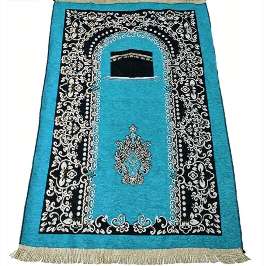 Islamic Retro-patterned Kneeling Small Rug, Easy-to-clean and Wear-resistant Muslim Prayer Carpet, Foldable Prayer Blanket
