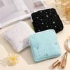 Silver Star Print Sanitary Napkin Storage Bag Portable Feminine Period Pouch  Women Girls