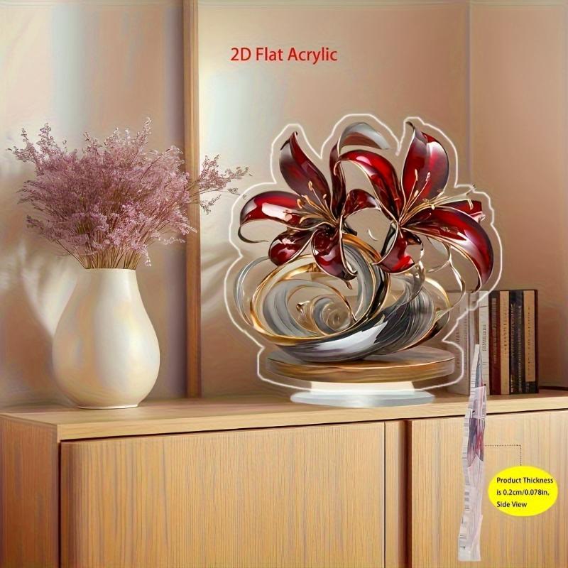Elegante Blumenkurve Design Acryl Schreibtisch Dekoration, Ideal für Party Dekoration, Haus- und Büro Schreibtisch Dekoration, 2D Plan