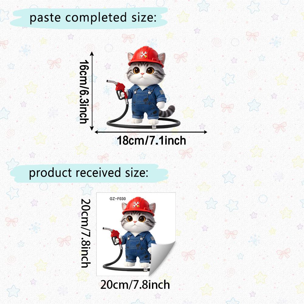 Cat Cartoon Decal Static Cling Wall Fridge Car Sticker Multipurpose Removable DIY Decor