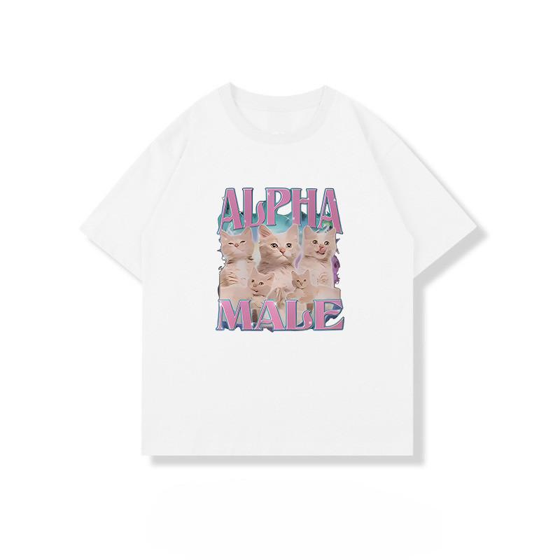 

Cute Alpha Cat Design Unisex T-Shirt S разноцветный