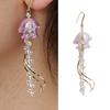 Trendy Watercolor Jellyfish Dangle Earrings Lightweight Acrylic Material Alloy Ear Pendant For Sensitive Skin