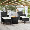 Day and Night - Day and Night Garden Table and Chairs 5 Pieces Synthetic Rattan Black Acacia Wood