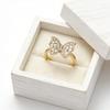Wind design diamond-set butterfly ring versatile ring temperament exquisite jewelry
