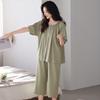 Modal casual pajamas women's summer short-sleeved suit cropped pants 1011 new plus size outside loungewear