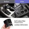 Center Console Gear Shift Cup Holder Panel Decoration Cover for Jeep Grand Cherokee 2011-2018 Carbon Fiber Interior Accessories
