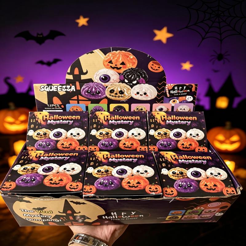 Sensorisches Quetsch-Blindbox Halloween Neuer Knödel-Quetschspielzeug 8,5 cm Maltose Angstlöser Antistress Langsam aufsteigend Überraschungsgeschenk