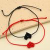 1-20pcs Love Red Rope Bracelet Handmade Weaving Hand Ropes Foot Ropes Heart Shaped Couple Style Transfer Jewelry Gift