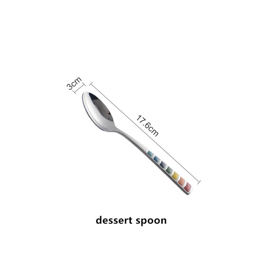 

Цветной эмалированный набор в западном стиле, нож, вилка и ложка для домашнего использования, нож и ложка из нержавеющей стали для взрослых, детская вилка