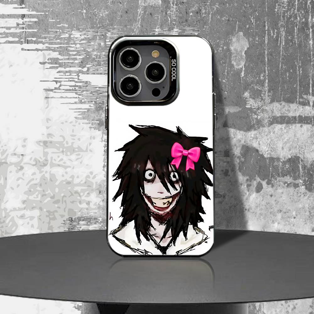 

Creepy Urban Killer Jeff Phone Case For iPhone 17,16,15,14,13,12,11,Air,X,XR,Pro,Max,Plus IMD Silver Shell iPhone15promax