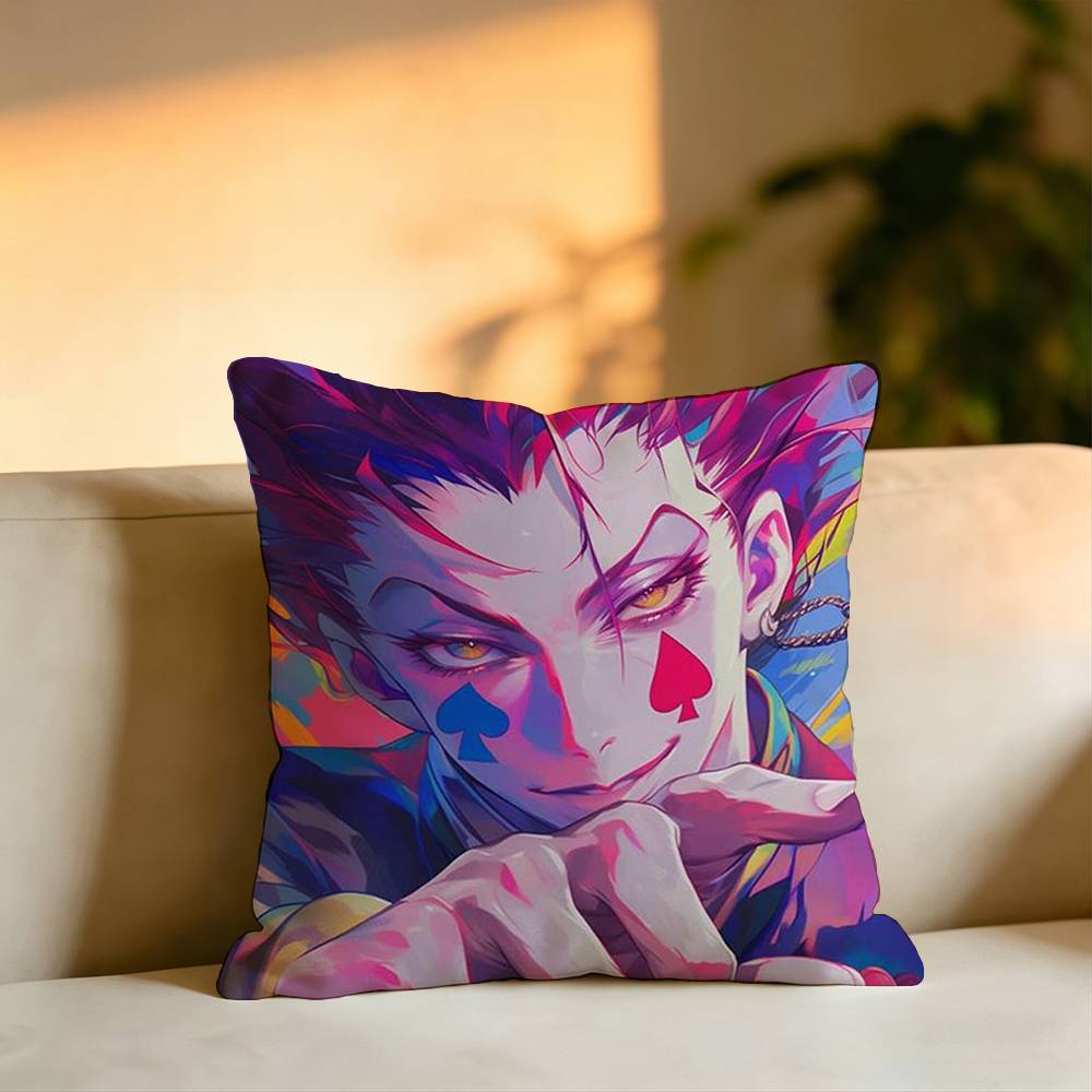 Hot Anime HunterHHunter Pillow Case Square DoubleSided Sofa Cushion Cover Bedroom Bedside Pillow