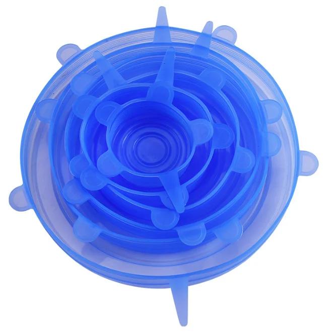 6pcs Silicone Cover Stretch Lids Reusable Durable and Expendable Lids Silicone Covers for Fresh Food Leftovers Keep Food Fresh