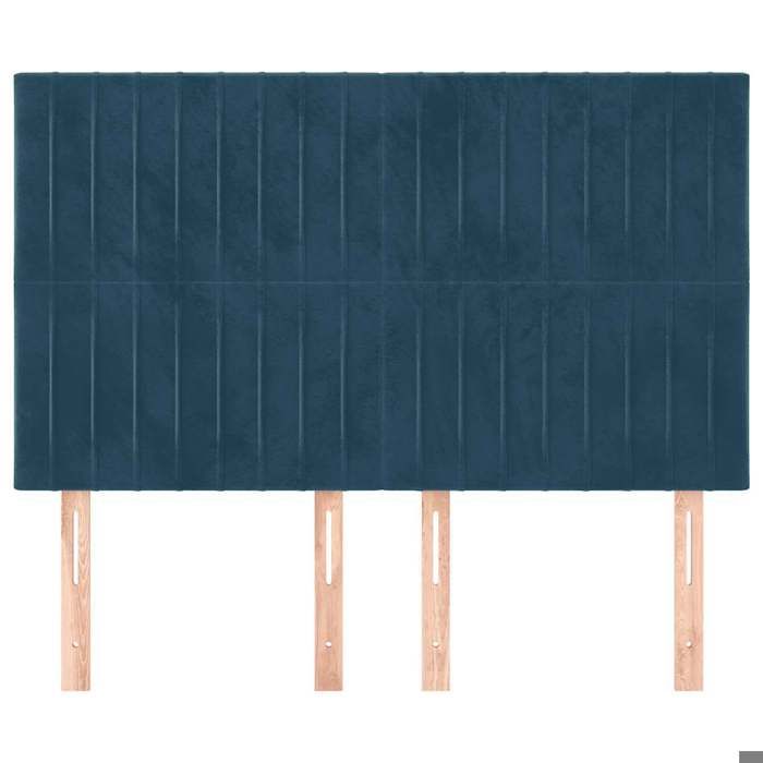 Exclusive House - Dark Blue Headboard 144 X 5 X 118/128 Cm Velvet