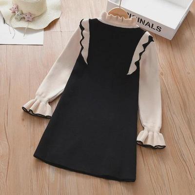 Girls' Knit Princess Dress: Stylish Korean Spring/Autumn/Winter Sweater Skirt