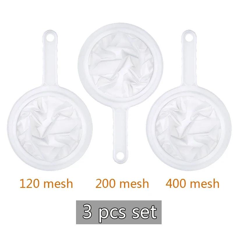 120 200 400 Mesh Kitchen Ultra-Fine Nylon Mesh Strainer Plastic Sieve Filter Spoon For Soy Milk Coffee Milk Yogurt Juice