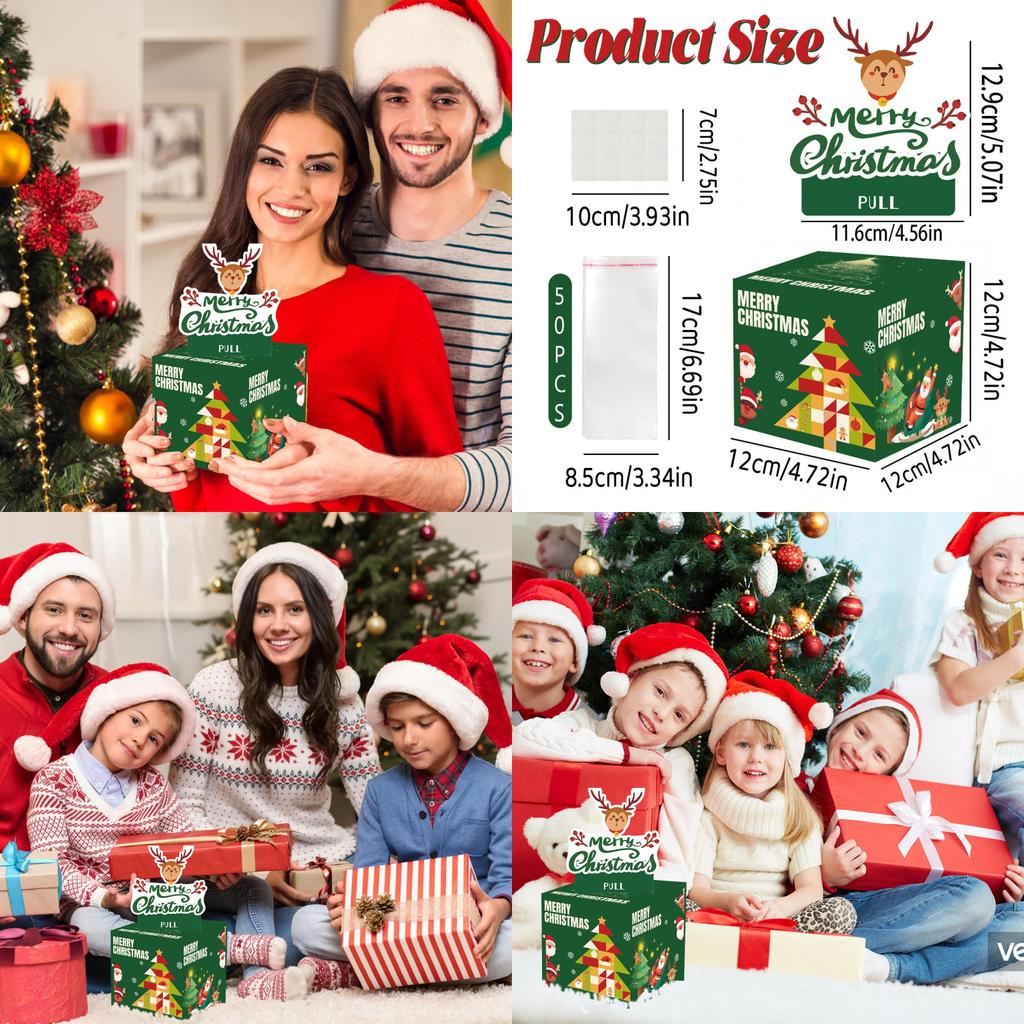 Red Santa Claus Pattern Paper Gift Box For Christmas Surprises And Gift Exchange