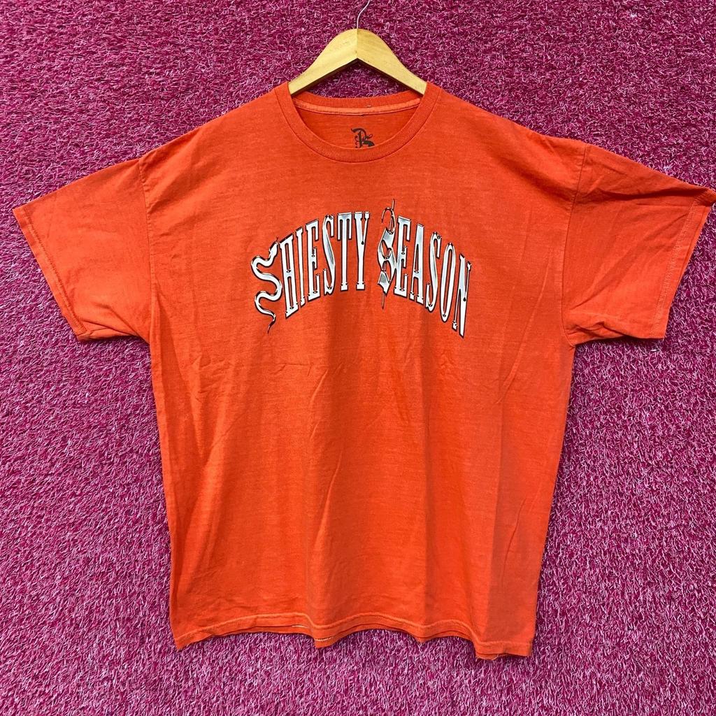 Shiesty Season Rapper Pooh Shiesty Orange 100% Cotton T-shirt Mens Tees Top