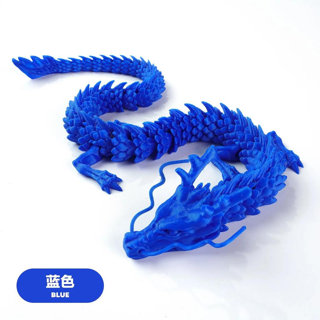 3D Printed Conjoined Dragon Ornaments, Movable Cartoon Creative Dragon Plants Toys Fish Tank Landscaping Decoration 30cm