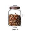 Large Capacity Coffee & Grain Storage Jar with Acacia Lid, High Borosilicate Glass 