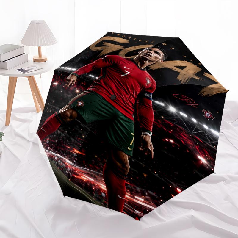 Printed Cristiano Ronaldo Folding Umbrella,Outdoor,Leisure,And Travel Umbrella,Durable Umbrella Fabric,Birthday And Holiday Gift
