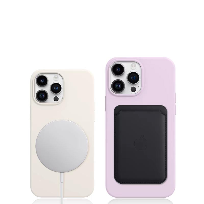 Custodia magnetica per telefono in silicone liquido originale grigio titanio per iPhone 16 15 14 13 Pro Max Plus magsafe ricarica cover posteriore morbida