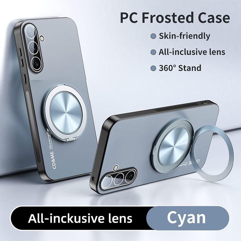 Luxus AG Matt Hülle Für Samsung Galaxy A06 A16 A26 A36 A56 Magnetisch PC Mattiert 360 Grad Halterung Ständer Schutzhülle