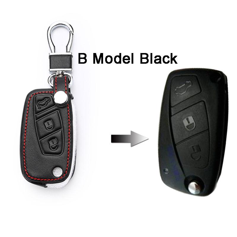 Leather Car Key Case Cover For Fiat Panda Stilo Punto Doblo Grande ducato 500x accessories Ducato palio grande egea freemont