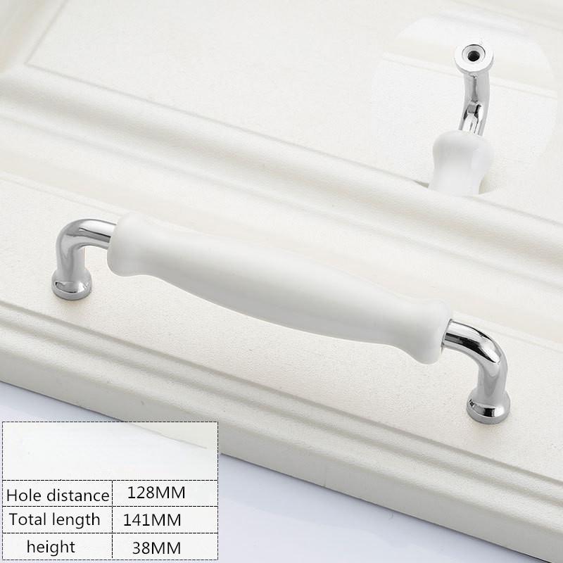 Kitchen Cabinet Door Drawer Handle Zinc Alloy Ceramic Handle Furniture Handle White Ceramic Door Handle