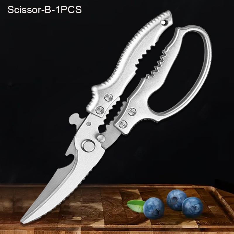 WXCOO Kitchen Scissors Chicken Bone Scissors Multi-Functional Meat Vegetable Fish Anti-Slip Handle Scissors Kitchen Specialised