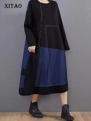 Contrast Color Patchwork Loose Dresses ZZ0170