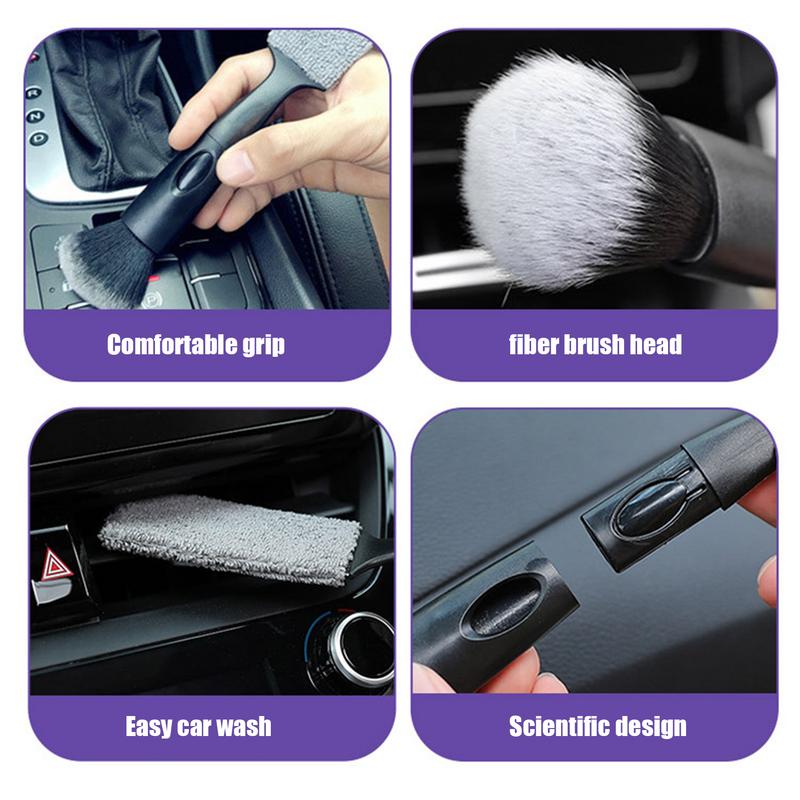 Car Interior Dust Brush Interior Car Detail Dust Brush Curved Handle Interior Cleaning Tool For Dashboard Air Vent Center
