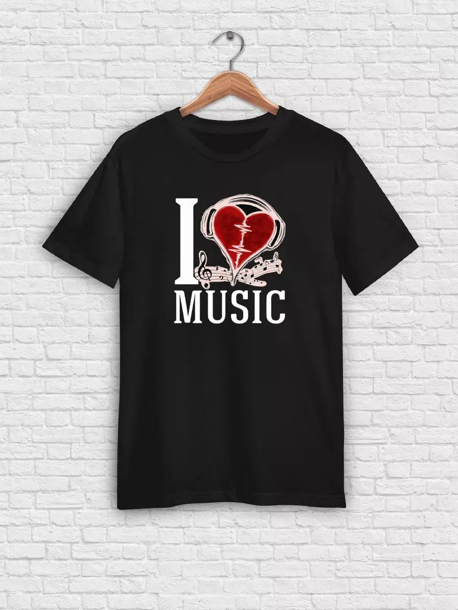 Heart i love music retro T-shirt M
